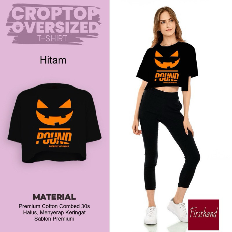 Kaos Crop Top Halloween Pound Fit Kaos Pound Baju Oversize Crop Original