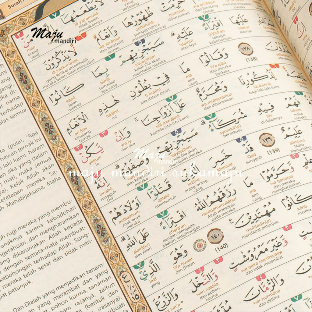 An-Nur Ukuran Kecil B6 Alquran Latin Terjemahan Perkata Tajwid Warna Khat Utsmani