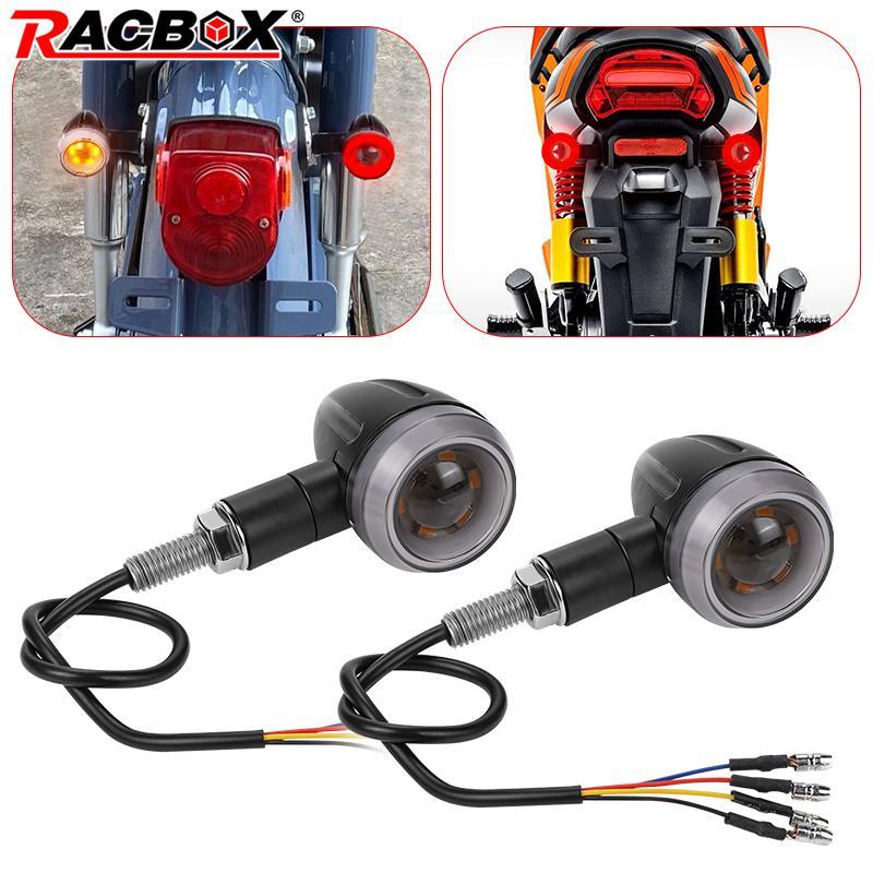 Lampu Sein Motor Universal 12V M8 Lampu Rem Belakang LED untuk Honda Cruiser Chopper Kawasaki Suzuki