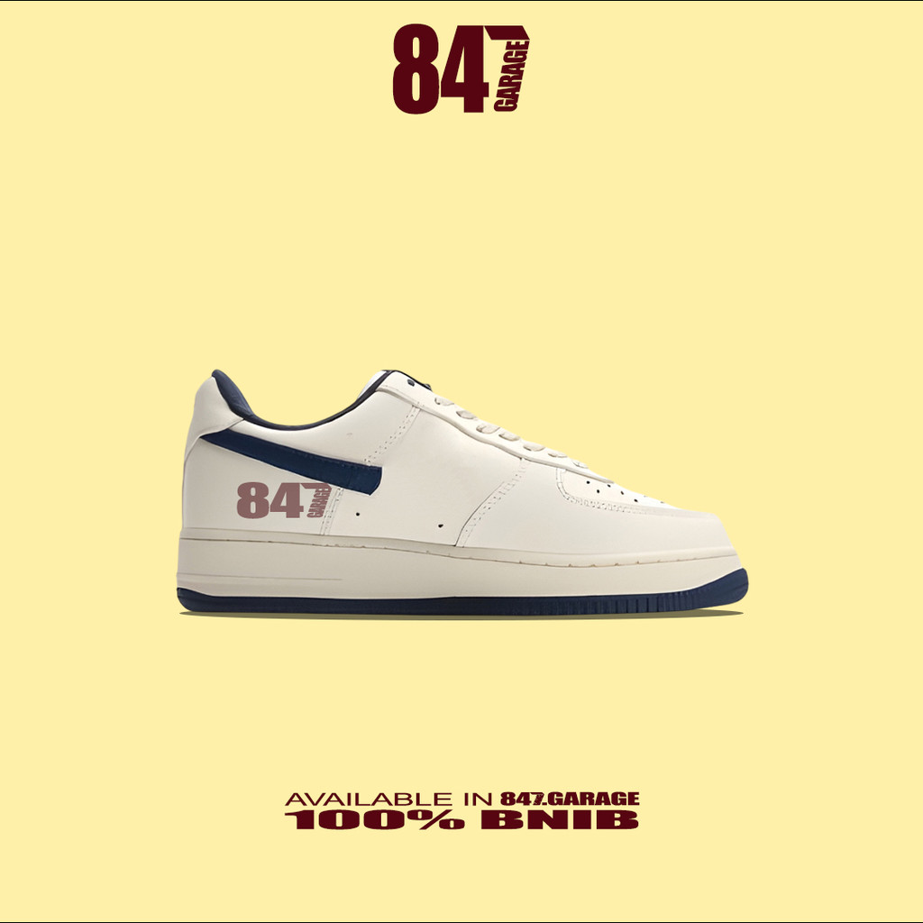 Sepatu Nike Air Force 1 Beige Navy Brand New In With Tag Box