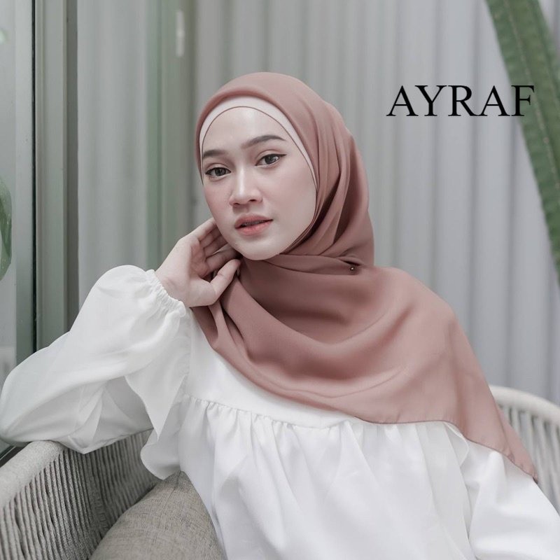 hijab segiempat bella square bahan pollycotton size 110x110/hijab kerudung bella square warna coklat