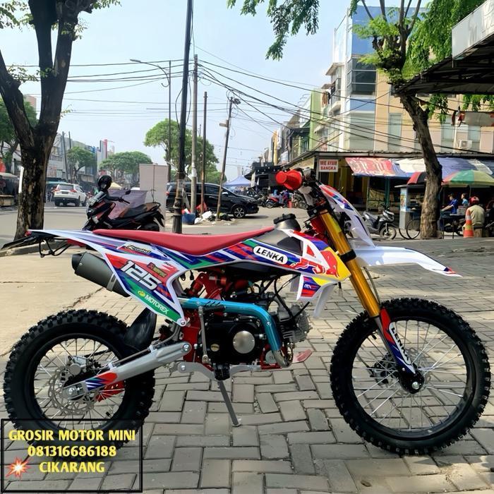 MOTOR MINI TRAIL 125CC LENKA MANUAL KOPLING RING 17/14 MESIN 4TAK - Merah