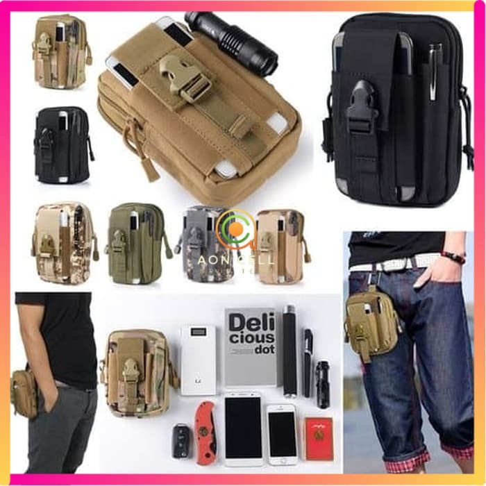 Tas pinggang army  sarung hp army  dompet hp tactical army [an]