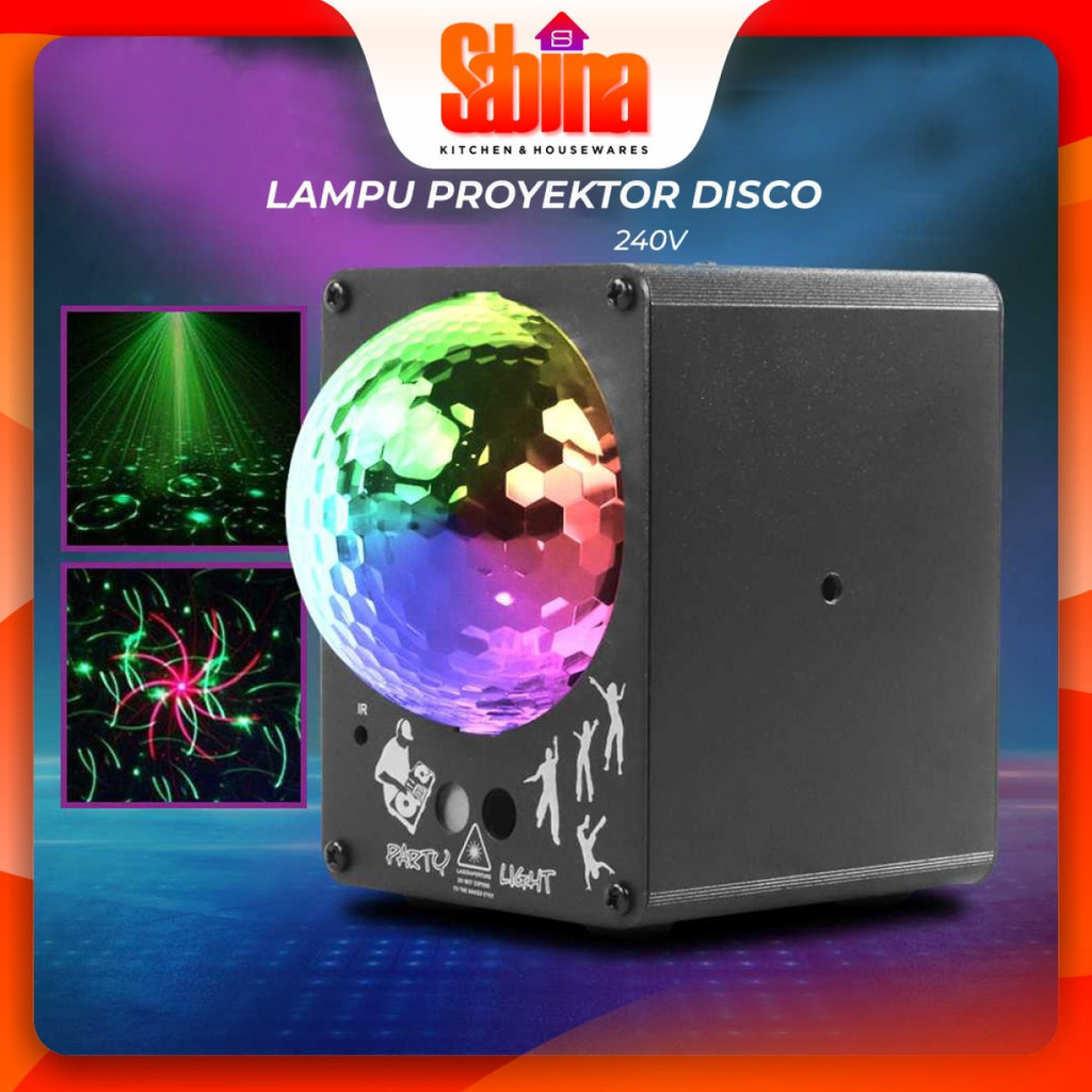 Lampu Proyektor Laser LED Disco DJ Club Light RGB 60 Patterns Remote