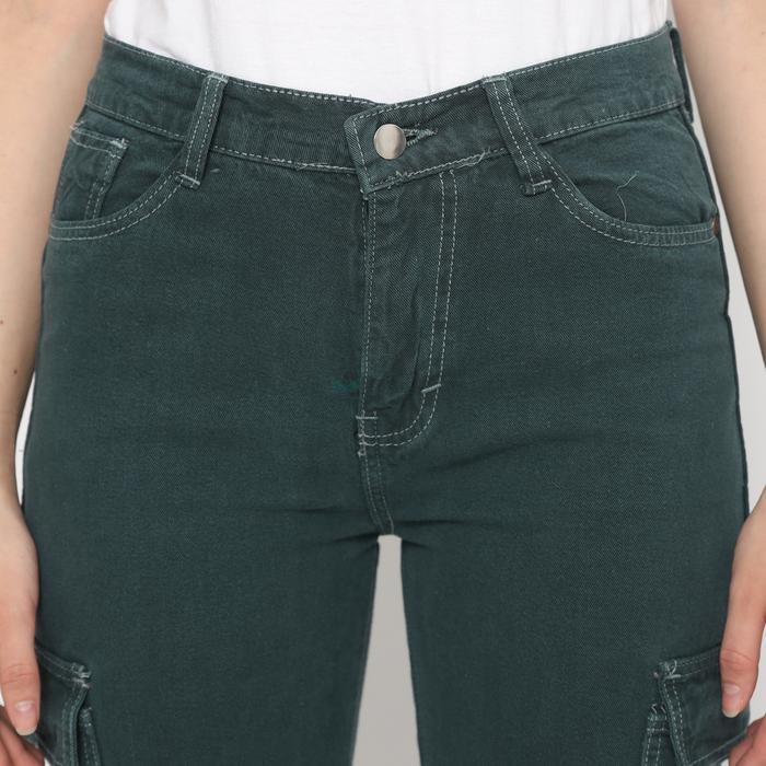 z8xthrift Teal.go Straight Cargo Celana Panjang Jeans Pria Non Stretch - Hijau ARMY, 27