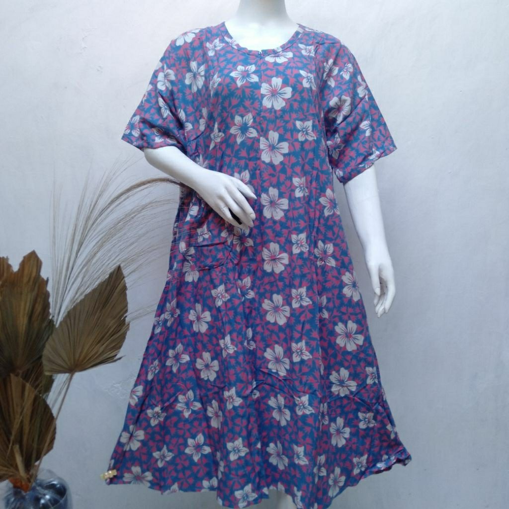 Daster Qonita {Ld 120, PB 110 } Rosita Saku Sleting UV Pekalongan