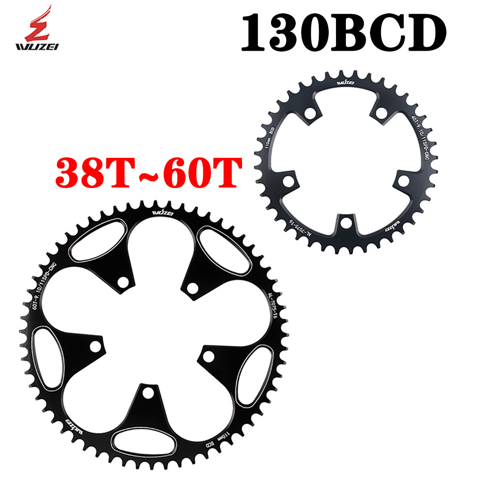 WUZEI 130 BCD Chainring Sepeda Narrow Wide Stars 38 40 42 44 46 48 50 52 54 56 58 60T 130BCD AL7075 