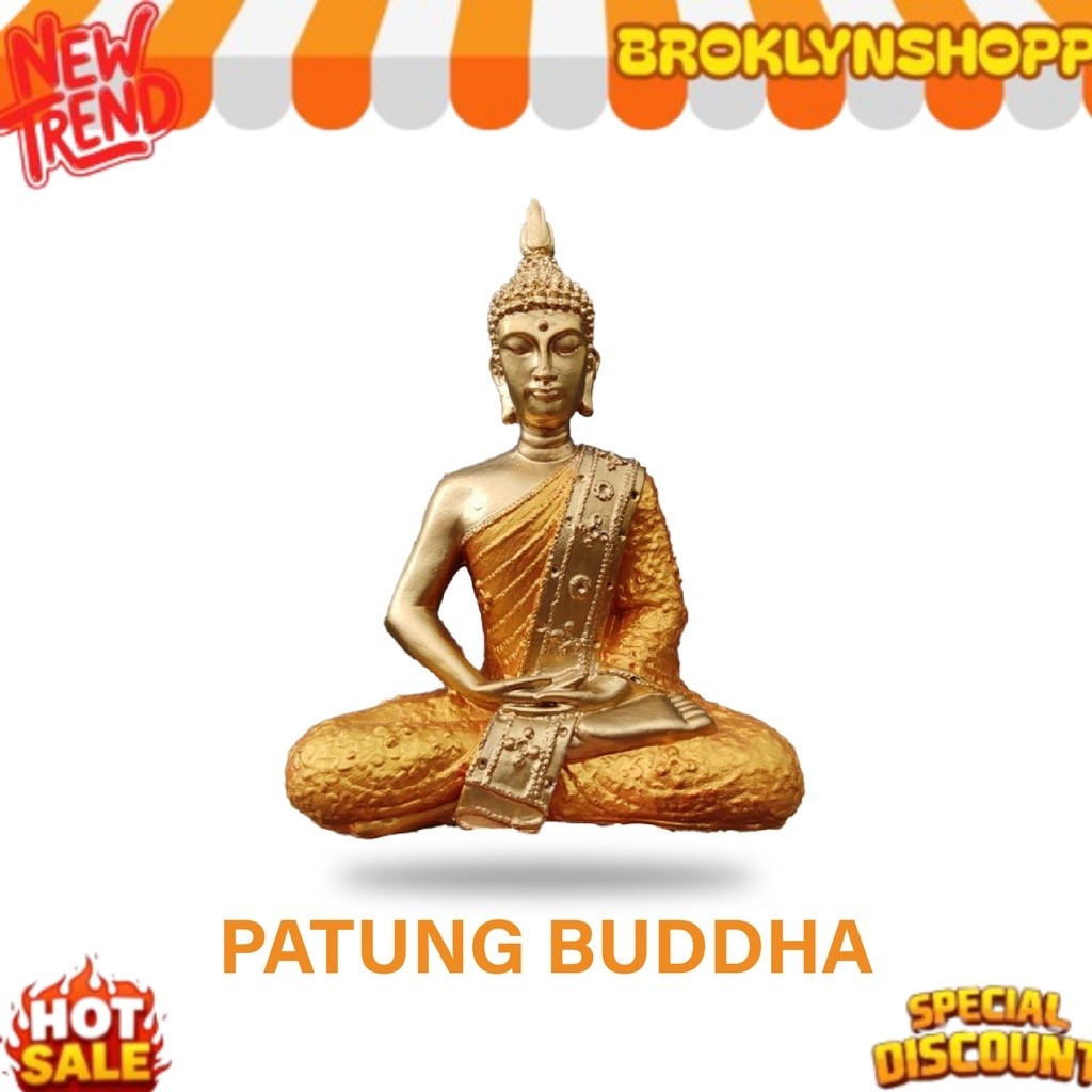 Patung Buddha 30cm - Patung Buddha Resin - Patung Buddha Thailand - Patung Buddha Kepala Runcing SAL