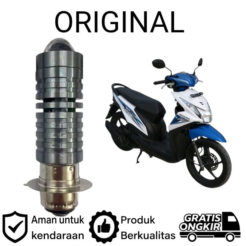AM 1pcs Lampu depan LED H6 Laser motor Honda Beat FI 2014 2016