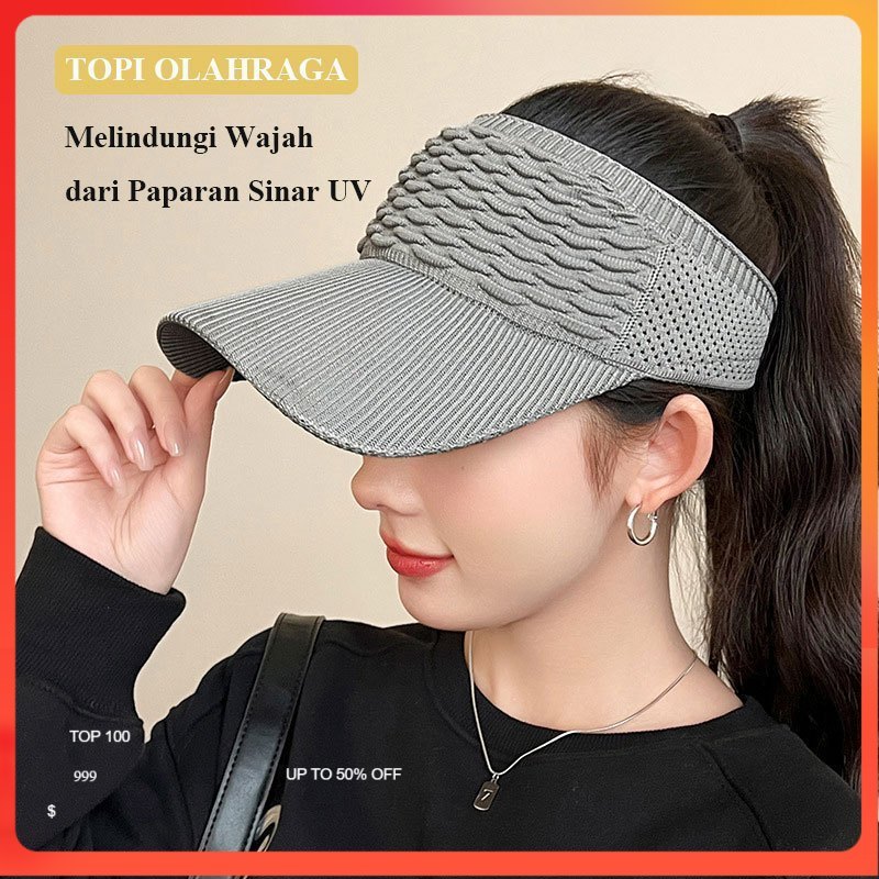 Topi Golf Tennis Rajut Katun Elastis Topi Baseball Gaya Korea Topi Olahraga Wanita Senam Untuk Hijab