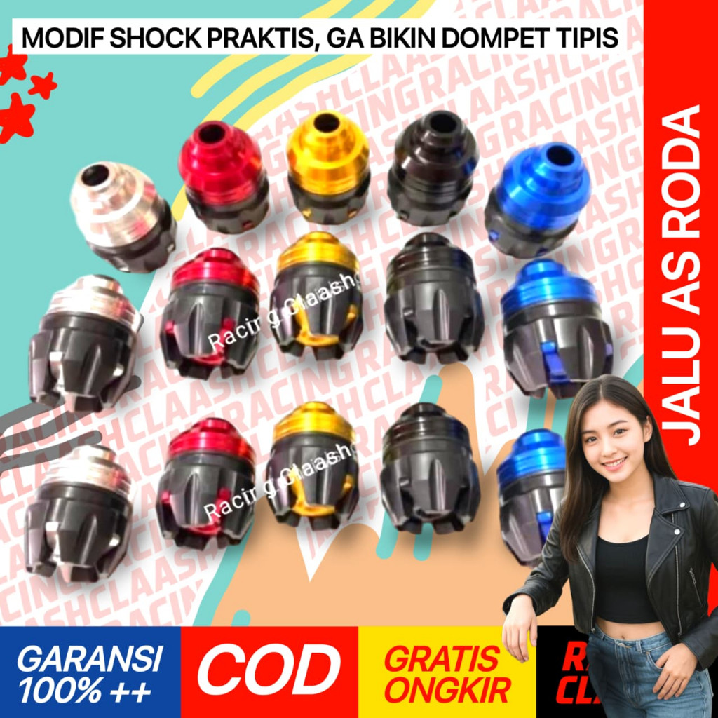 Racing Claash Jalu As Roda Depan Motor Universal Warna Gold Kuning Biru Hitam Merah Putih Silver