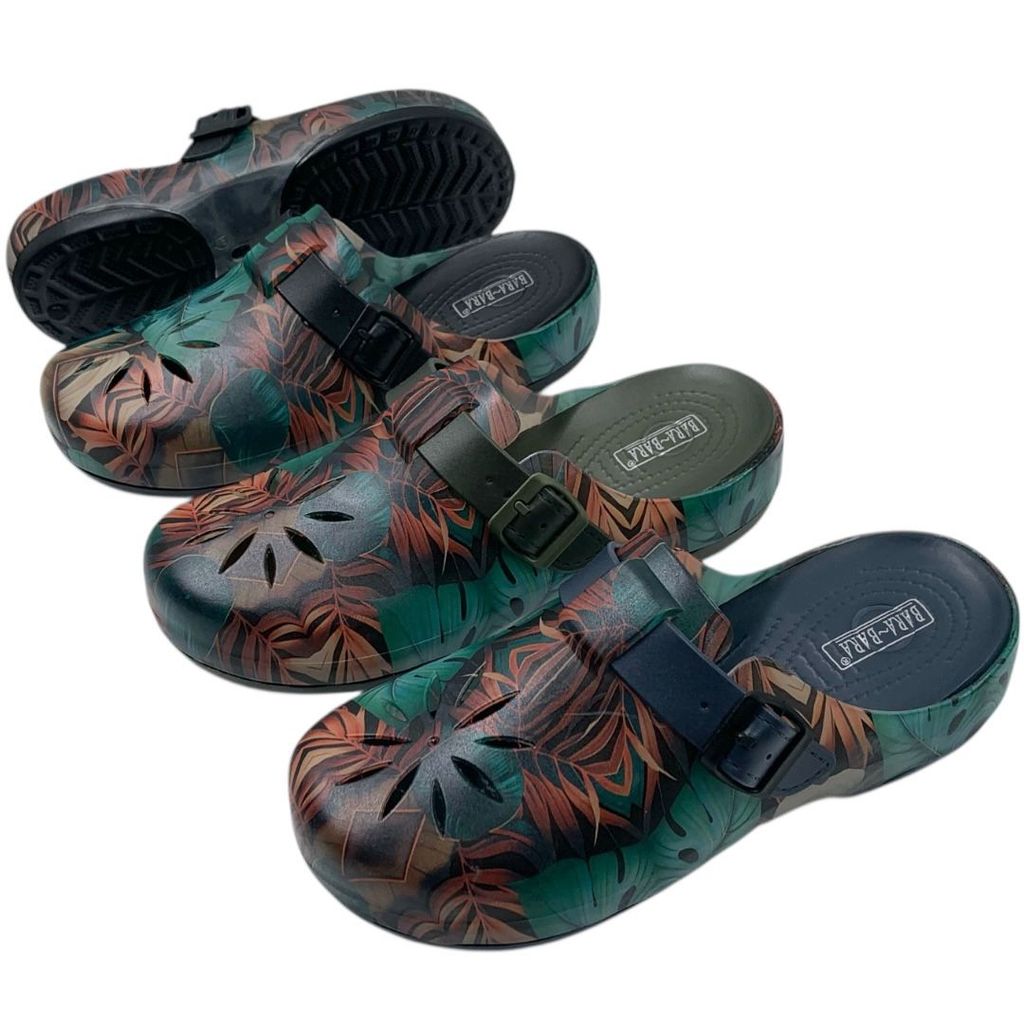 BLS BARABARA Sandal Selop Bakpau Outdoor Daun Karet Pria Remaja UNISEX Import ZH8018D-BRSD (AB4)