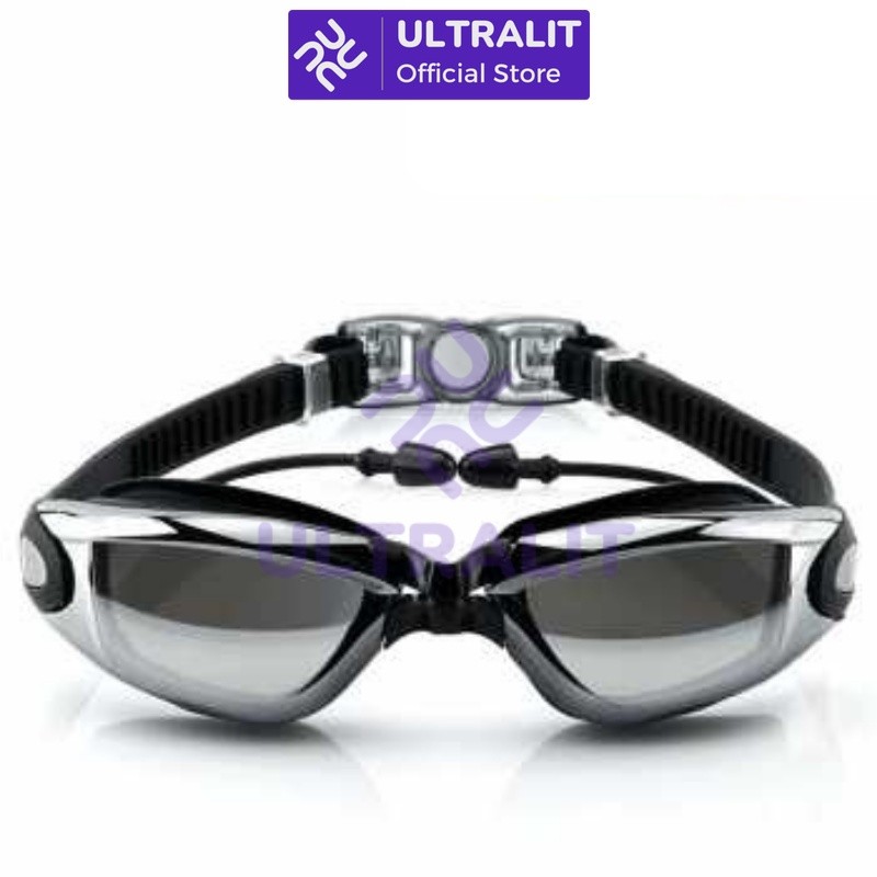 Kacamata Renang Dewasa Chrome Anti UV Anti Embun Dengan Penutup Telinga & Karet Pengaturan | R6