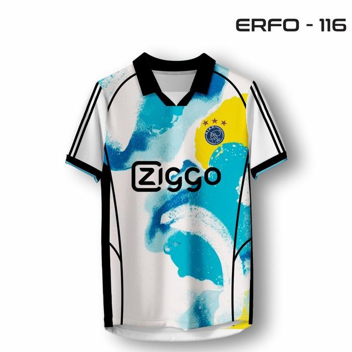 Jersey Ajax Third Terbaru Corak Abstrak Biru Kuning Baju Bola Pria ERFO.ID-116 - S