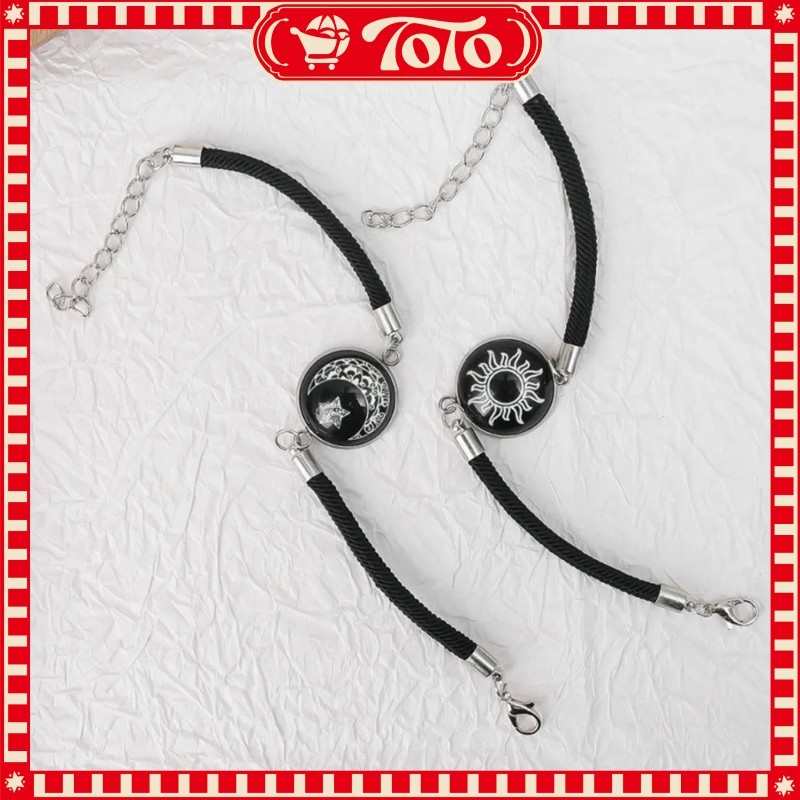 2PCS/Set Gelang Couple Pasangan Glow In The Dark Bintang Bulan Jarak Jauh LDR Sun & Moon Bracelet Je