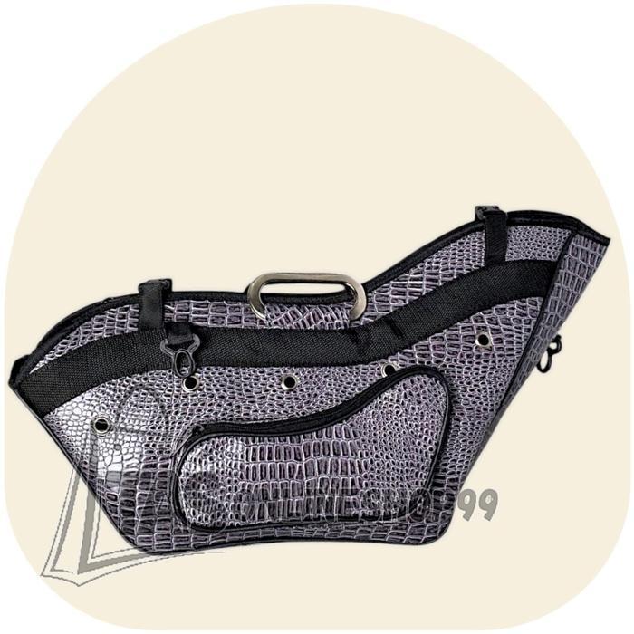 TASONLINESHOP Tas Kiso Ayam Mewah Bahan Croco Premium - Slingbag Kiso Ayam Premium - Abu