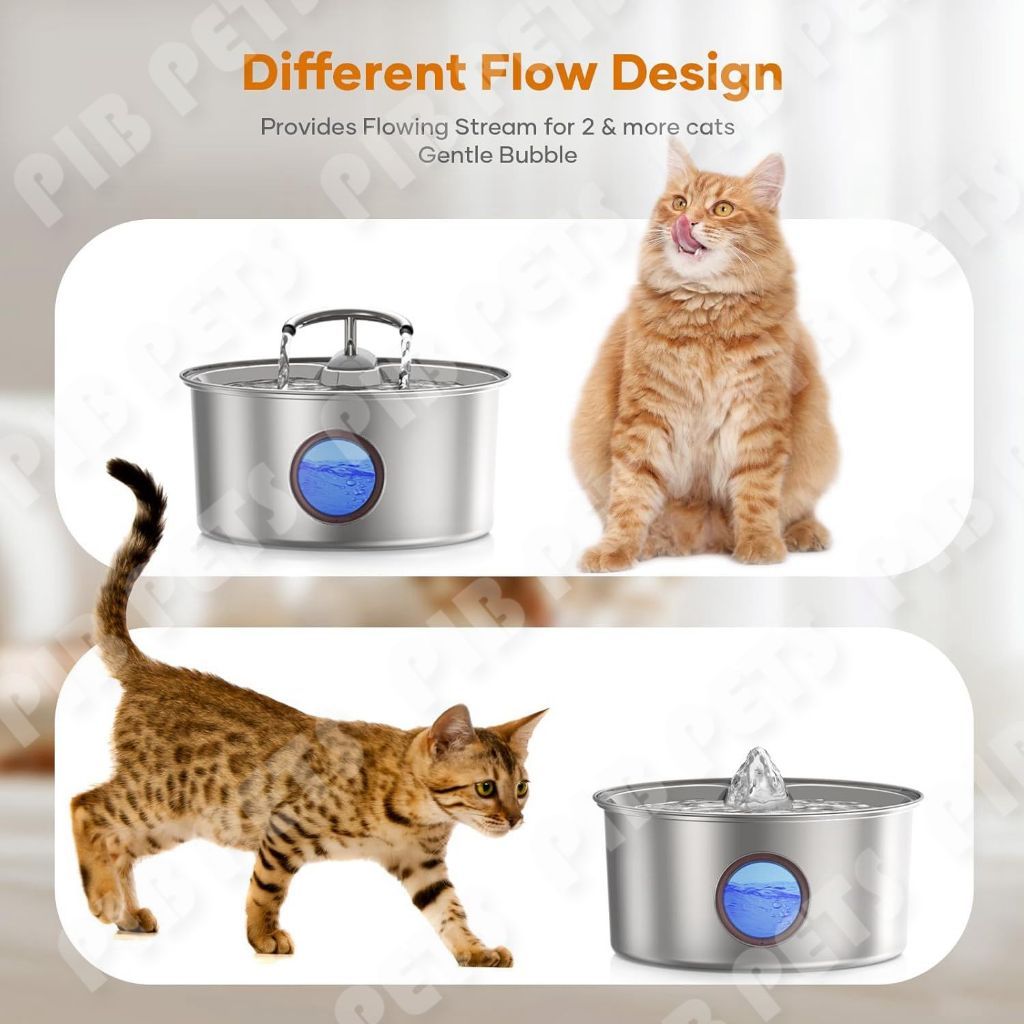 new3.2L Stainless Water Fountain Kucing Stainless Tempat Minum Kucing Otomatis Water Fountain Kucing