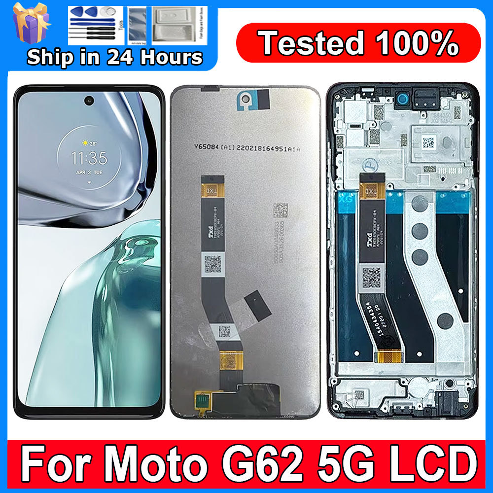 Screen For Motorola Moto G62 5G LCD splay Touch Screen Sensor giziter Assembly Replace 6.5" For Moto