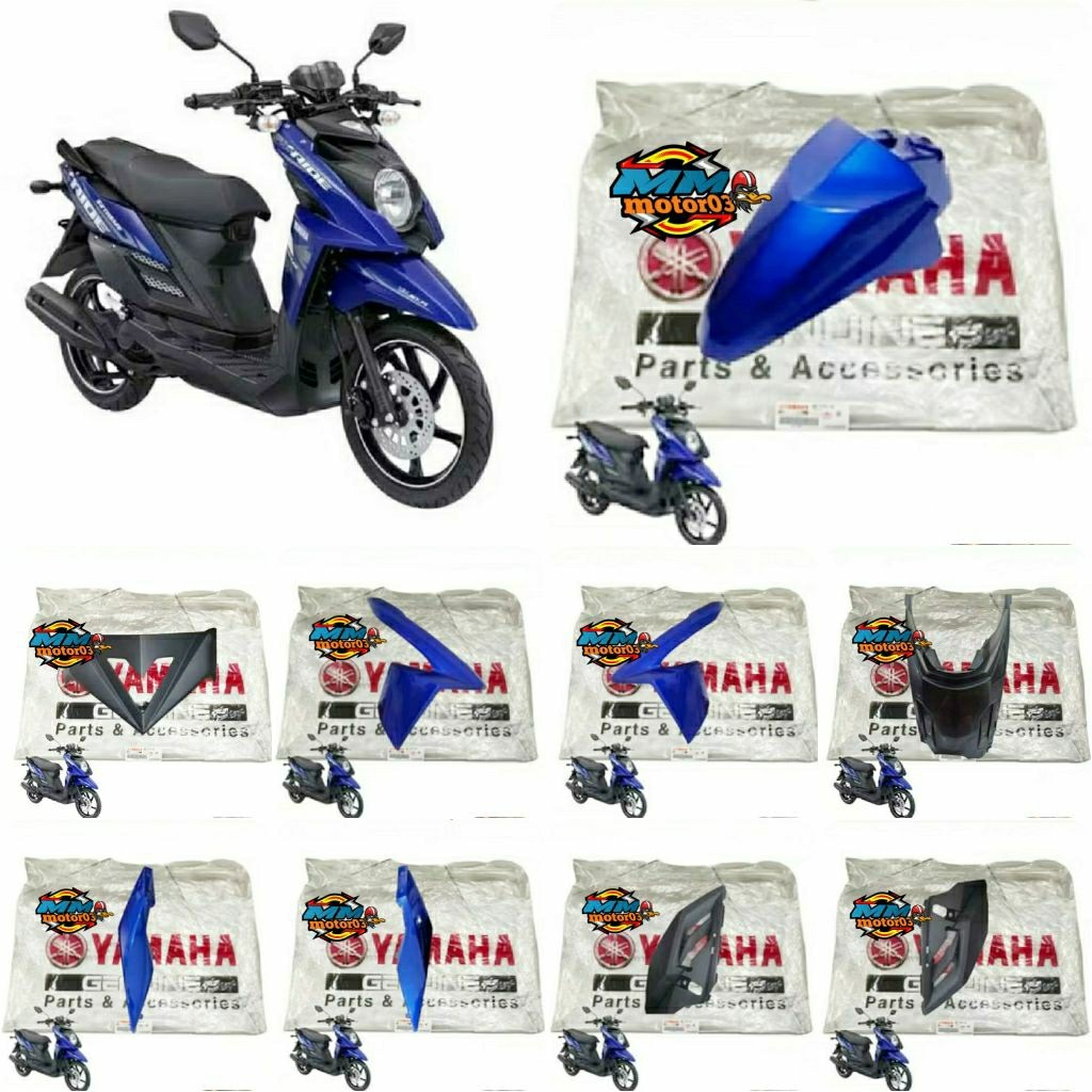 BODY BODI HALUS FULL SET XRIDE 115 BIRU ORIGINAL YGP GENUINE PARTS