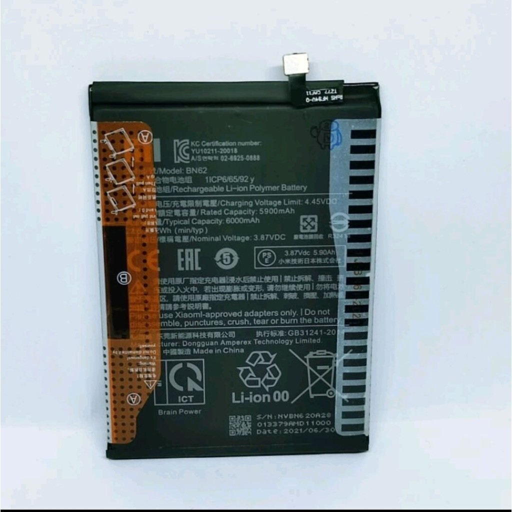 BATERAI BATRE DOUBLE POWER XIAOMI POCO M3 BN62 6000MAH DOBEL.POWER ORYGINAL