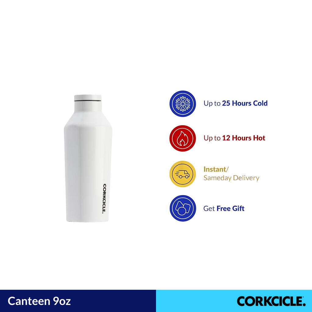 CORKCICLE Canteen 9oz - White