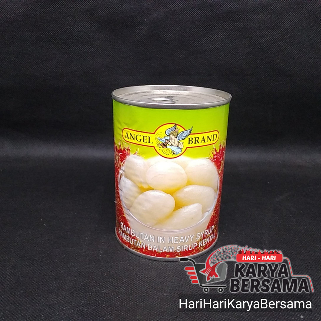 BUAH RAMBUTAN KALENGAN ANGEL BRAND RAMBUTAN IN HEAVY SYRUP 565GR