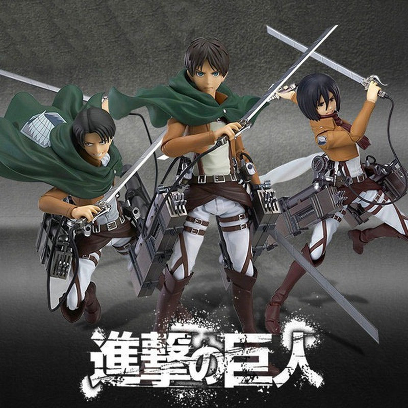 Attack on Titan Figure Max Factory figma Mikasa Ackerman Eren Yeager Levi Ackerman PVC Action Figure