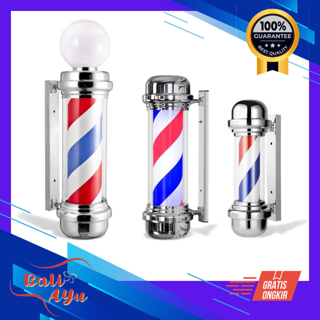 Jual lampu barbershop premium/lampu barbershop berputar tersedia 3 ukuran