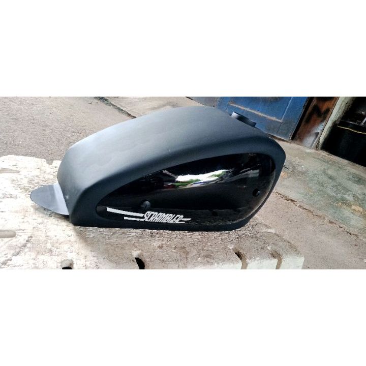 TANGKI SCRAMBLER HITAM POLOS MOTOR CUSTOM PNP TIGER BYSON MEGAPRO SCORPIO Tangki motor