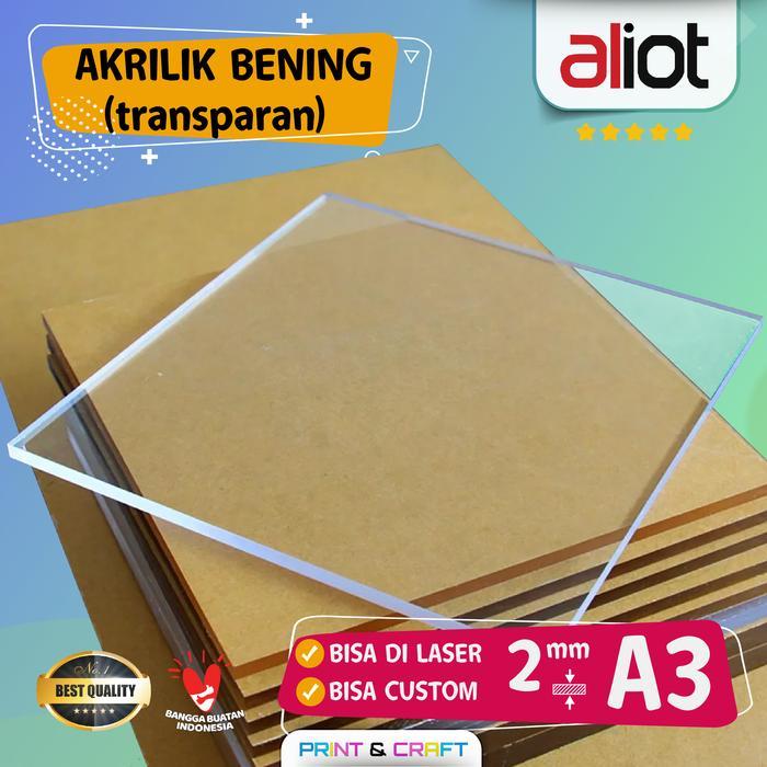 Akrilik bening 2mm berbagai ukuran | Akrilik potongan bening 2mm - A3