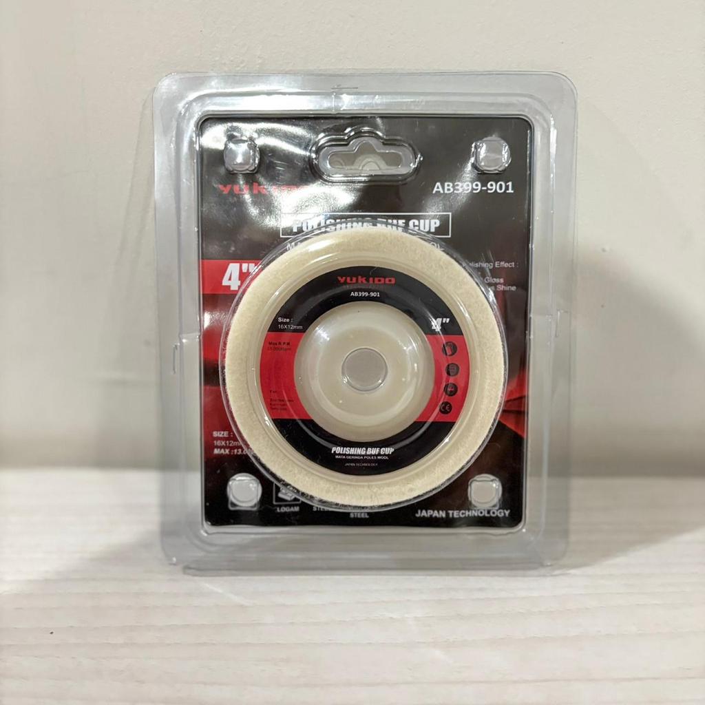 Roda Wool pilihan Wheel Mata Gerinda Poles JS 4 Inch Mata Poles Body Motor Mobil Dan Besi Stainless