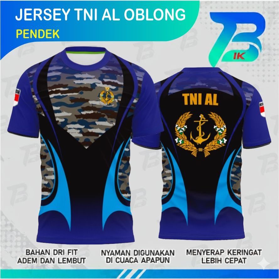 JERSEY OBLONG LENGAN PENDEK TACTICAL NAVY CAMO FULLPRINTING / BAHAN JERSEY DRYFIT MILANO /ANTI BAU &