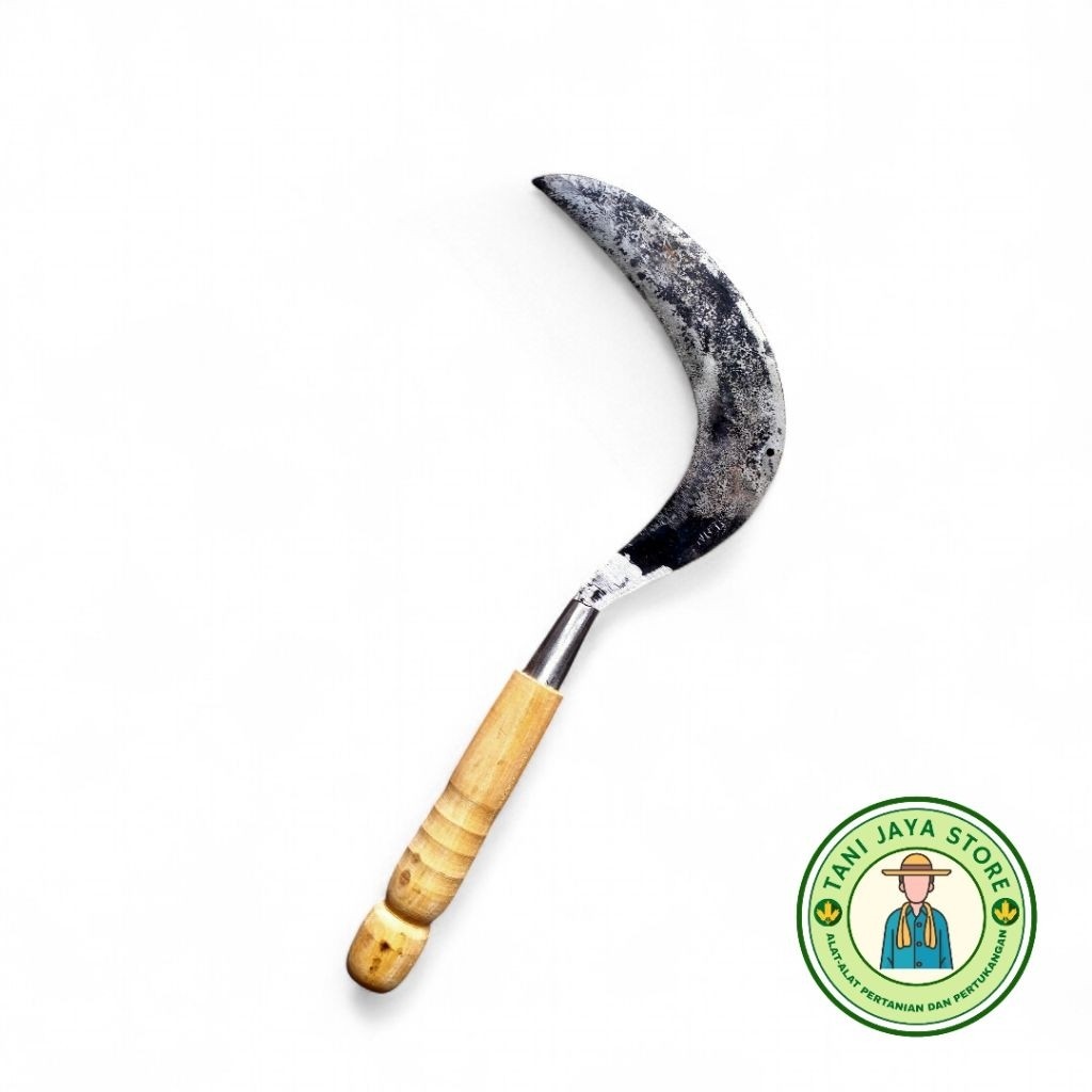 Alat Arit Bolong | Sabit Rumput Tradisional Besi Tebal Gagang Kayu Alat Pertanian Garansi Awet