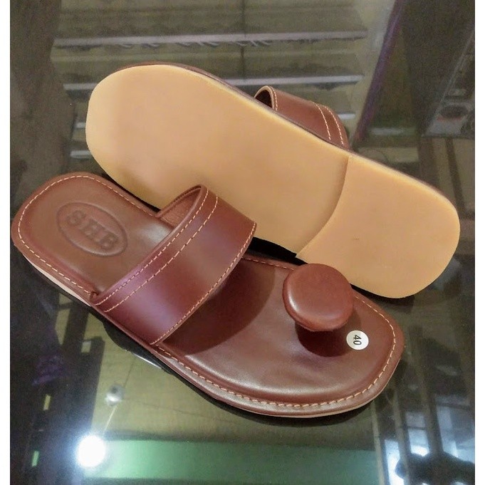 Sandal Jamur Full Kulit Pria, Sandal Pria Kulit asli, Sendal Kulit Pentol