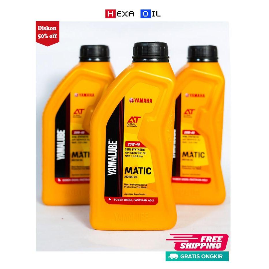PROMO  (PAKET 3BOTOL) - OLI YAMALUBE MATIC 20W-40 800ML SESUAI UNTUK MOTOR YAMAHA MATIC MIO SOUL GT 