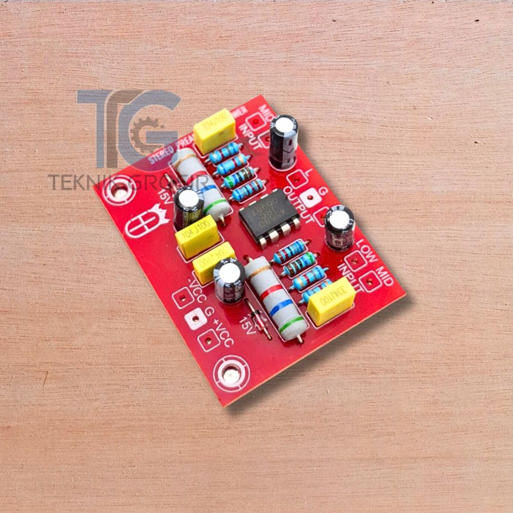 Kit Preamp Input Stereo Dengan Gain Control Dan Tone Shaping Untuk Power Amplifier