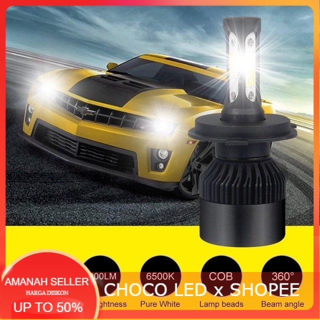 LAMPU LED MOBIL 4 SISI H4 H8 H9 H11 HB3 HB4 ORIGINALITY BERGARANSI