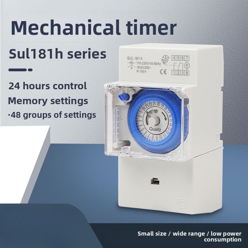 SUL181H Mechanical Timer 24 hours Time Switch Relay Electrical Programmable Timer 24 hour n Rail Tim