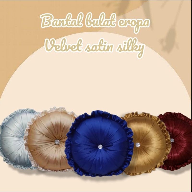 Bantal Bulat Eropa Satin Velvet Bantal Bulat Sofa Bantal Bulat Mewah