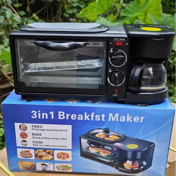 European threeinone multifunctional breakfast machine, toaster, electric oven, bread machine, coffee