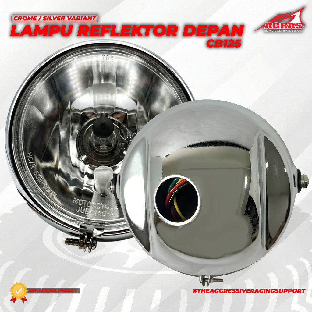 REF CB125 - Head Lamp Lampu Depan CB 125 Daymaker LED Terang Putih Lampu Depan Motor CB125 Universal