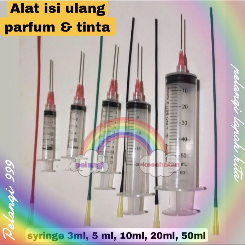 Spuit/Suntikan Refill Parfum Tinta +Decant Parfum Selang jarum tumpul