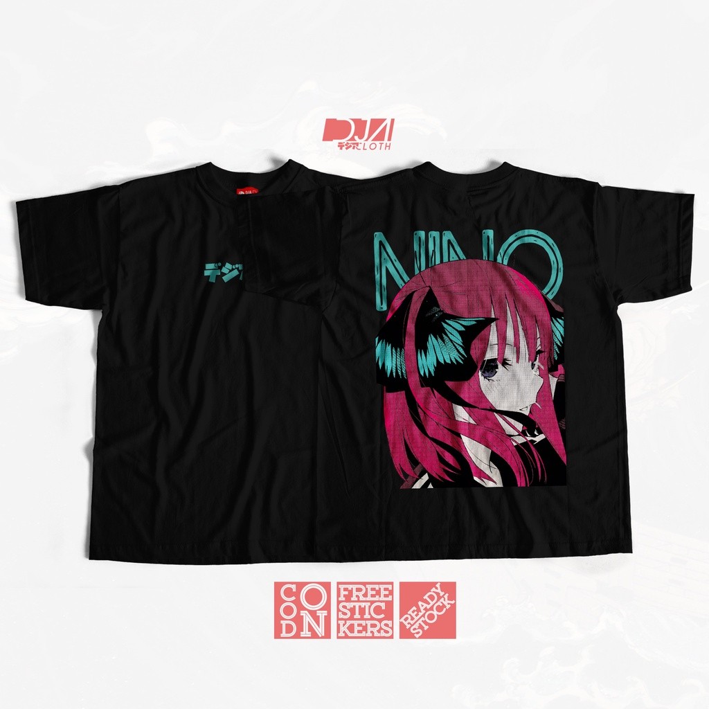 Anime Merch Kaos NINO NAKANO GOTOUBUN Quintessential Quintuplets BAJU JEPANG ANIME MANGA T-Shirt DJA