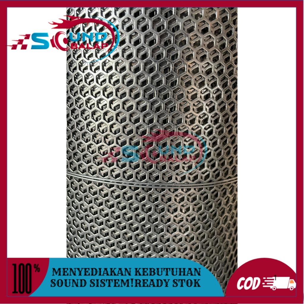 Plat 60x120 - Hexagonal Lubang 6 mm - Plat Besi Ram Speaker - Ram Grill Plat Lubang