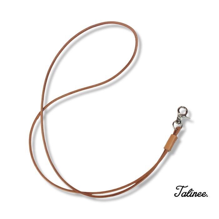 Tali ID Card Kulit / Lanyard ID Card Nametag kulit - Natural - Natural