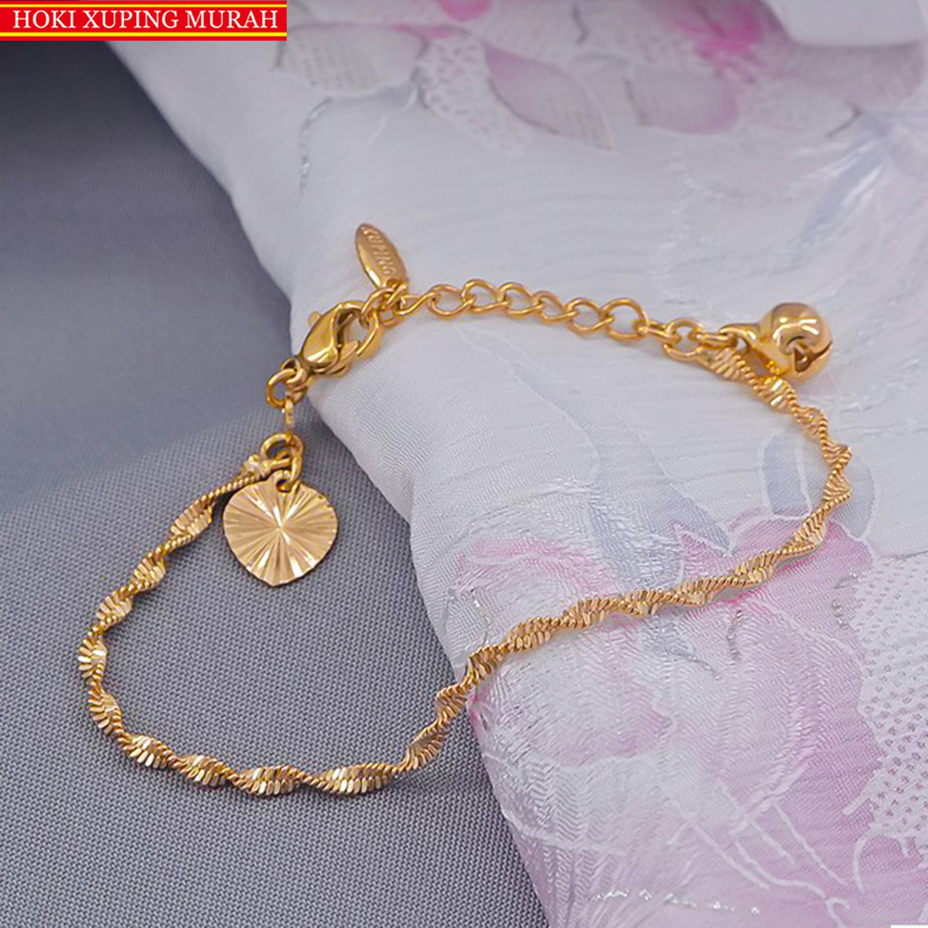 Jakarta Jewelry - HXM Jewelry Gelang Melintir Gold 24K Lapis Emas Perhiasan Wanita