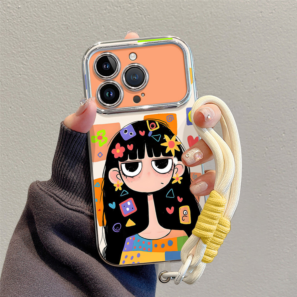 Casing HP Untuk iPhone 16 11 12 13 14 15 Pro Max XR 15 16 Plus Gadis Rambut Panjang Khas Pribadi [Ca