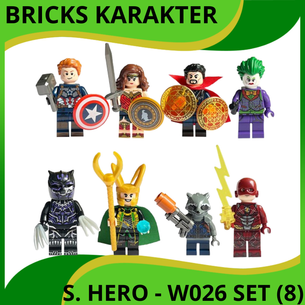 BRICKS KARAKTER SUPER HERO BLOK BANGUNAN MAINAN MINI BONEKA SOSOK BANGUNAN MAINAN ANAK HADIAH ULANG 