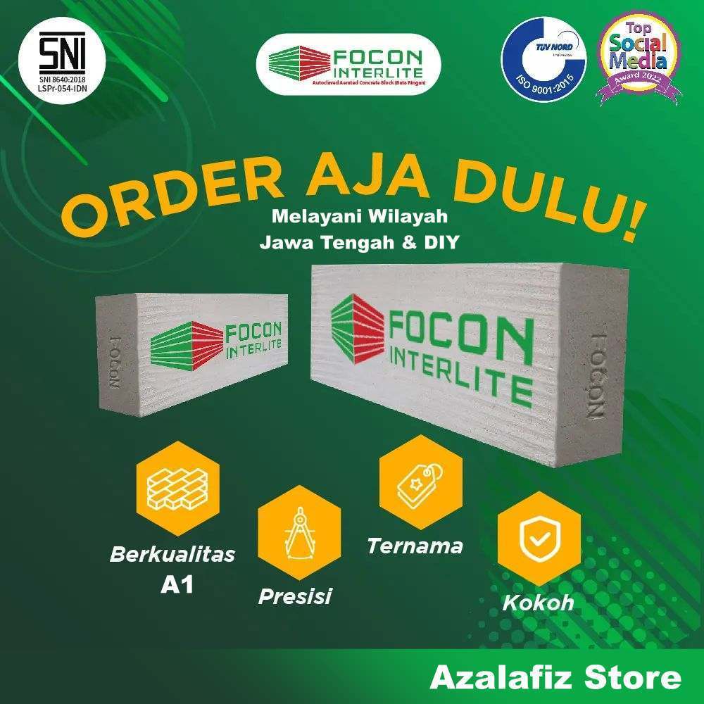 Hebel - Bata Ringan FOCON A1 Minimal 12 Kubik Area Kendal Kota
