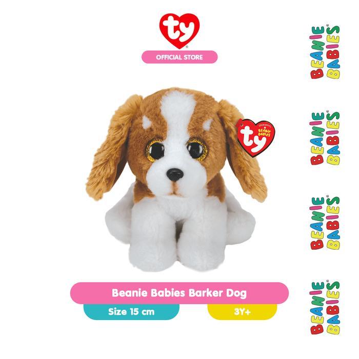 TY Beanie Babies Barker Dog - Boneka Anjing